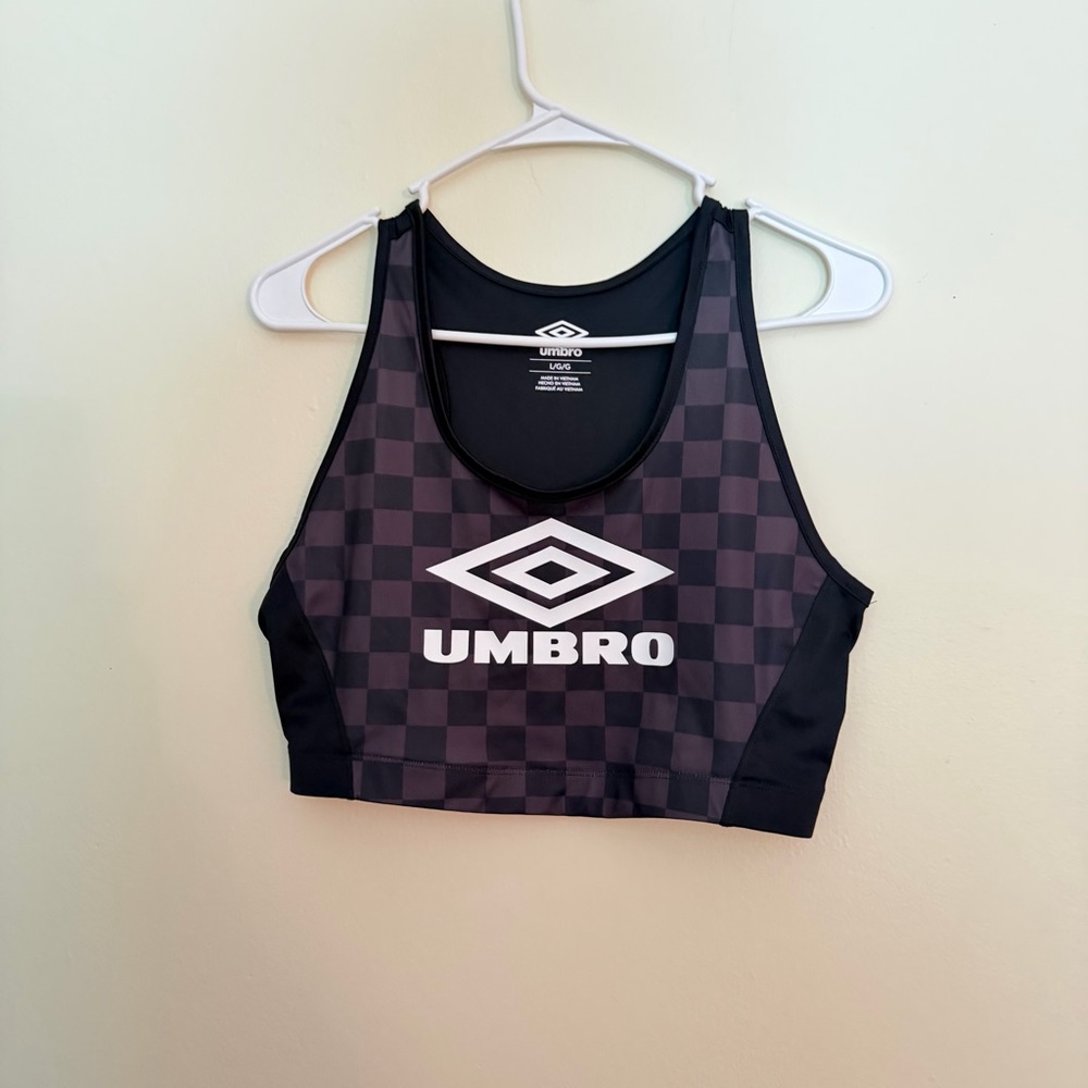 Umbro Women's Black Checker Sports Bra